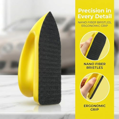 2PCS Car Leather Brushes, Soft Scratch-Resistant Car Seat Detailing Brush with Easy Handle, Universal Vehicle Interior Cleaning Supplies for Sofa, Shoes, Couch, Furniture (Black) - color: Black