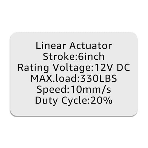 6" (150mm) Stroke 12V Silent Electric Linear Actuator Silver | 330lbs (1500N) Load Capacity, IP55 Waterproof - color: Silver, size: 6"