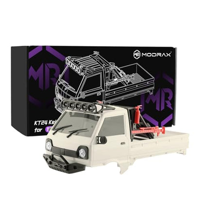 KT24 1/24 Kei Truck Hard Body Shell Kit for 133mm Wheelbase SCX24,WW | Plug-and-Play Lighting, For SCX24 C10/Bronco/Wrangler/Base Camp/4Runner - color: Warm White