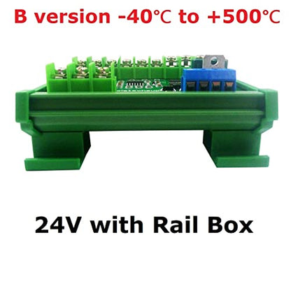 4ch DC 12V 24V -40~500 Celsius PT100 RTD RS485 Temperature Sensor Module Modbus RTU Platinum Thermal Resistance Collector (1PCS B 24V with Rail Box) - color: 1PCS B 24V with Rail Box