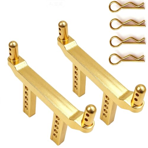 2 Pieces of 1/16 Scale RC Body Post Mounting Kit, Replacement Body Shell for Model 16101 16103, Modified DIY, Gold - color: Gold