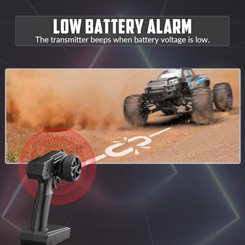RACENT RC Truck 1:16 4x4 All Terrain RC Car 40KPH High Speed Remote Control Cars for Adults, Off-Road Monster Truck with 2.4Ghz Radio Control,2 Batteries（Blue&Red&Green） - color: Blue&red&green