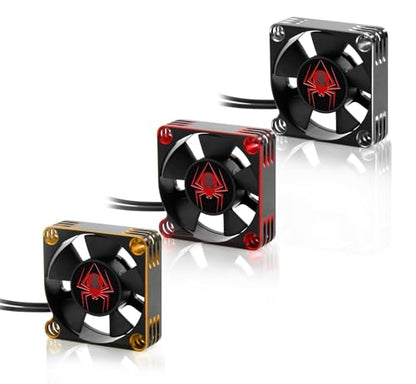 RC Car Metal Motors Cooling Fan 25mm 30mm 35mm 40mm 50mm RC Heatsink 28000RPM ESC Cooling Fans Glod-Black for 1/8 1/10 1/12 Truck Off Road Crawler Car 540 550 Brushless OR Brushed (50mm)