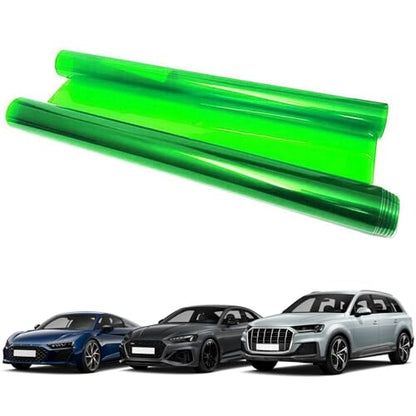 Tint Film for Taillight Headlight Fog Light, 12×48 Inches Vinyl Self-Adhesive Car Tail Light Tape, Brake Light Headlight Cover Protection Film Color Shiny Chameleon Sticker (Green) - color: Green