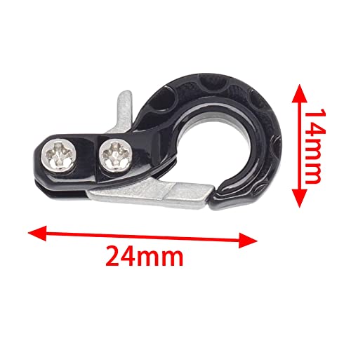RC Crawler Winch Hooks, Metal Trailer Tow Hook for 1/10 RC Car SCX10 Tamiya CC01 D90 D110 TF2 TRX4 Accessories (Black) - color: Black