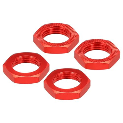 MECCANIXITY Aluminum 17mm RC Wheel Nut Thread M12x1.0mm Hex Wheel Nuts RC Wheel Nut for 1/8 RC Model Car Trucks Off Road Car Upgraded Parts Pack of 4(Red) - color: Red