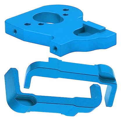Metal Motor Mount Holder & Battery Mount Support Compatible with Wltoys 144001 144002 124016 124017 124019 124018 RC Car (Blue) - color: Blue