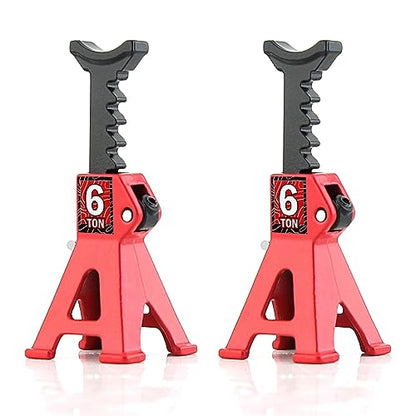 1/24 RC Toy Jack Stands 1/18 Simulation 6 Ton Metal Adjustable Mini Jacks Stand for 1:18 1:24 Scale Crawler Car Axial SCX24 Kyosho Tamiya HSP FCX24 TRX4M SCX24 AX24 Ford Bronco (Red, 2 PCS) - color: Red