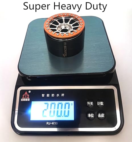 200g Super Heavy 2.2 Beadlock Wheels Rims for 1/10 RC Crawler 4pcs (Silver Orange) - color: Silver Orange