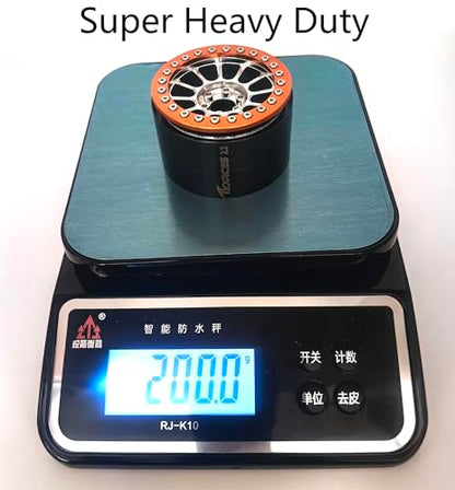 200g Super Heavy 2.2 Beadlock Wheels Rims for 1/10 RC Crawler 4pcs (Silver Orange) - color: Silver Orange