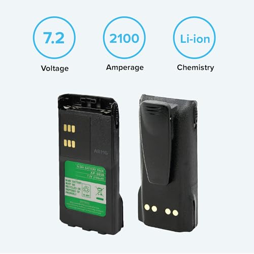 ExpertPower® 7.2V 2100mAh NiMH Battery for Motorola NTN9858, NTN9815, NTN9858AR | Compatible with XTS1500, XTS2500, PR1500, MT1500 Radios | Long-Lasting Rechargeable Pack - size: NTN-9858