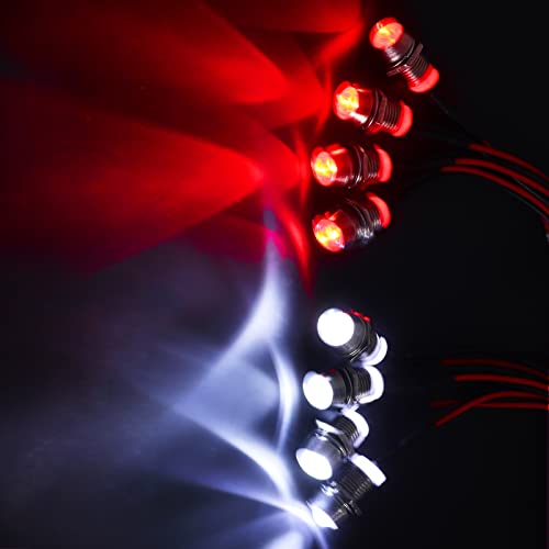 RC LED Light 8LEDs & RC Car Body Clips w/Pull Tabs for 1/10 Traxxas Arrma Redcat Tamiya Axial SCX10