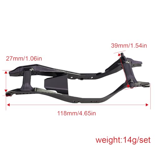 1/30 Aluminum Chassis Rails Frame for AXIAL SCX30 Ford Bronco 4X4 SCX30 Jeep Wrangler JLU 4X4 RC Crawler Car Upgrade Parts (Black) - color: Black
