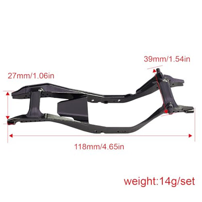 1/30 Aluminum Chassis Rails Frame for AXIAL SCX30 Ford Bronco 4X4 SCX30 Jeep Wrangler JLU 4X4 RC Crawler Car Upgrade Parts (Silver) - color: Silver