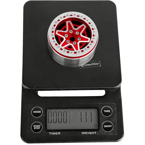2.2" RC Beadlock Wheels, Aluminum Alloy Rims Compatible with 1/10 SCX10 Capra TRX4 Gen8 Everest Gen7 Pro AMG 6x6 Off-Road Truck,RCarmubWow 2.2 Beadlock Wheel for 1/10 Rock Crawler,Red - color: Red(4pcs)