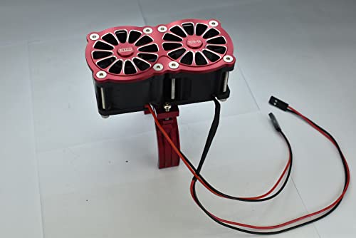 GPM Upgrades Aluminum 7075-T6 Motor Heatsink with Dual Cooling Fan and Adjustable Mount for 1/5 Kraton 8S BLX Monster Truck (ARA110002) (ARA5810) 1/5 X-MAXX XO-01 RC Cars (Green)