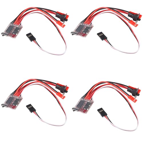 4Pcs 20A Brushed ESC Motor Speed RC 2KHz Forward Reverse Brush Brake 4.8V-8.4V Electric Speed Controller for DIY RC Car Truck Boat Remote Control - size: 4pcs