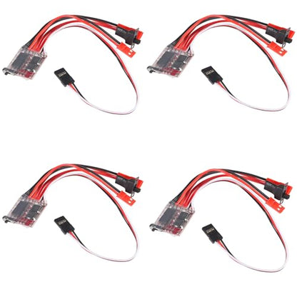 4Pcs 20A Brushed ESC Motor Speed RC 2KHz Forward Reverse Brush Brake 4.8V-8.4V Electric Speed Controller for DIY RC Car Truck Boat Remote Control - size: 4pcs