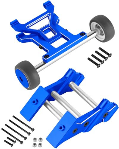 RC Aluminium Wheelie Bar Set & Wing Mount Upgrades Part for 1/10 KRATON/OUTCAST 4X4 4S V2 BLX,Alloy Rear Wing Mount Stand Up Wheel Hops Up,Replace ARA320613,ARA320631,Navy Blue - color: Navy Blue(1 Set)