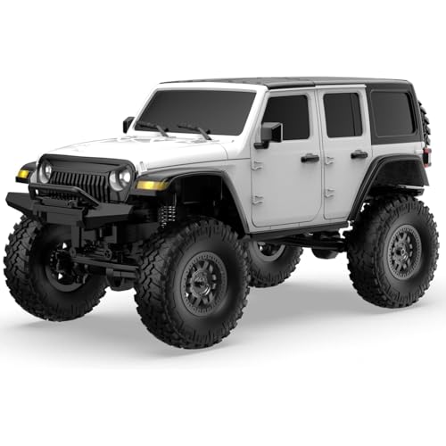 ARRIS RCX24 1/24 RC Rock Crawler 4WD Jeep Truck RTR | Two Batteries, LED Lights, Full Proportional Control, Mini Trail Adventure - color: White