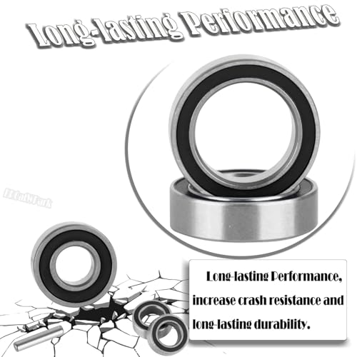 Steel Bearing Kit & Bearing Screw Kit Upgrades Part for TRX4/TRX-4 K5 Blazer/Bronco Ranger/Crawler kit Defender,RC Bearing Kit Rubber Seals Hops Up,Black - color: Black - (42 Pcs)