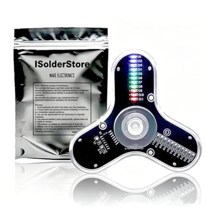 ISolderStore Soldering Practice Kit 3 Leaves Fidget Spinner Soldering Project Electronics Kit LED Flashing Light DIY Electronic Board, STEM Soldering Project for Hobbyists, Engineers, and Students