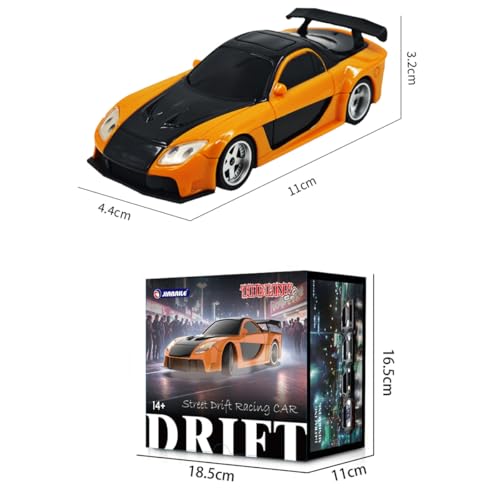 1/43 Scale RC Mini Racing Car, Full Proportional Electric Mini Racing Drift Car Model with Lights (RTR) - Standard Version - color: 4309, size: Standard Version