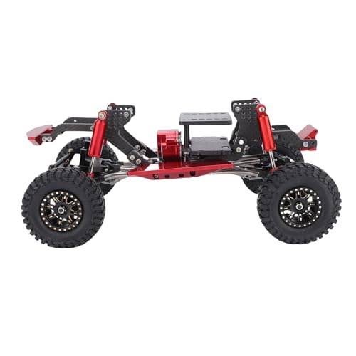 Asixxsix RC Crawler Chassis Frame Kit, Lightweight Strong Modular Design RC Upgrade Parts, Composite Material Chassis Frame Kit with Easy Installation for Ascent 18 1/18 Crawler (Black Red) - color: Black Red