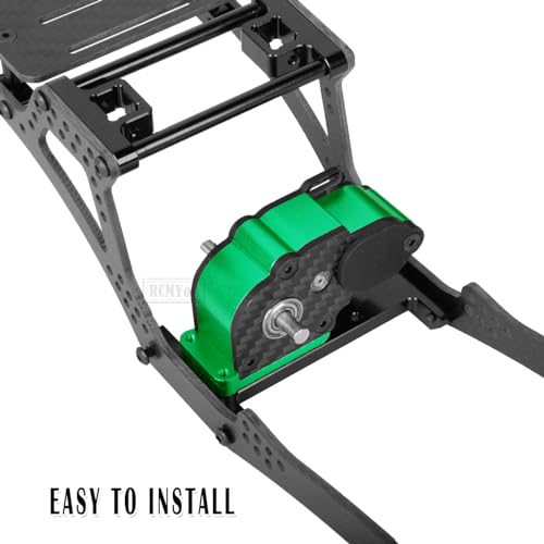 Aluminum Transmission Gearboxes Upgrades Part for SCX10 SCX10 II 90046 90047,RC Crawler Car Alloy Transmission Gearbox Hop Ups,Green - color: Green - Scx10