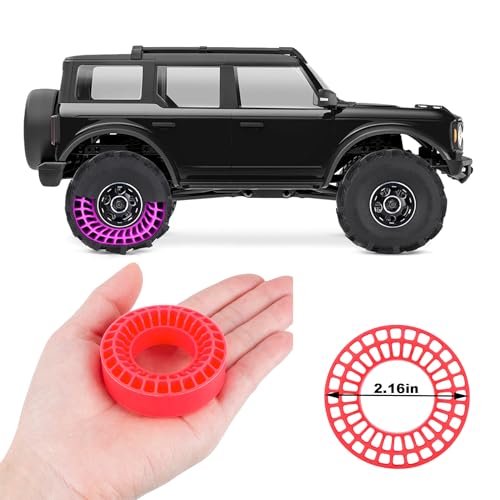 1.0 tire inserts, silicone inserts 1.0 Silicone Rubber Tire Inserts for RC TRX4M SCX24 Fcx24 Ax24 1/18 1/24 RC Crawler Wheels Tire Foam Fill Kit for OD 58-63mm (Red) - color: Red