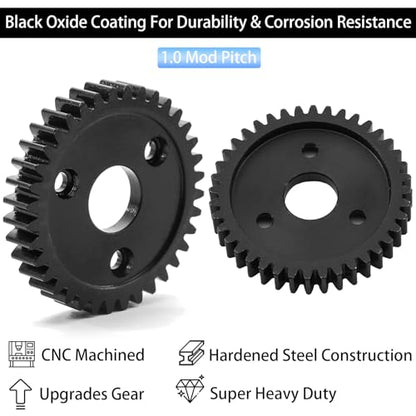 M1 Spur Gear 1.0 Metric Pitch 40-Tooth, 30T 32T 34T 36T 38T 40T 42T 44T 46T 48T 50T 52T Spur Gear Mod 1 for TRAXXAS Slayer Pro 4X4 Revo 3.3 ARRMA HPI HOBAO LOSI, Hardened Steel Upgrade Part Gear (40T) - size: 40T