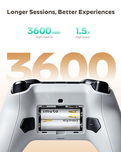 imuto Rechargeable AA Batteries with Charger, 3600mWh 8 Pack 1.5V 2A Output | aa Lithium Batteries, 8 Slot Storage Case, 2500+ Cycles Life, 3H Fast Charging for Smart Lock, Xbox Series, Blink Camera