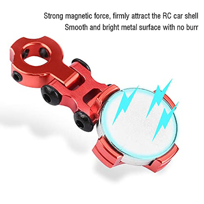 plplaaoo 2Pcs Aluminum Alloy Magnetic Stealth Invisible Body Post Mounts, Model Vehicle Accessories Metal Magnetic Stealth Body Post Mount for 1/10 RC Car Crawler(Red), rc Body Clips trx4 Body rc - color: Red