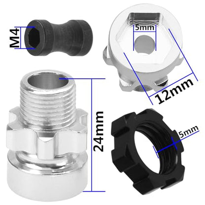 ShareGoo Metal 12mm to 17mm Wheel Hex Hub Adapter Compatible with Traxxas 1/10 Slash 2WD 4X4 Rustler Stampede 2WD 4X4 RC Car Upgrade Parts (Black) - color: Black