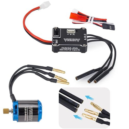 Brushless Motor ESC Combo,1212 5000KV Outrunner Rotor Motor,25A ESC for 1/30 Axial SCX30 Bronco Jeep RC Crawler Upgrade Parts