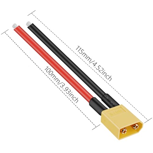 Yeebline 3 Pairs (6PCS) XT60 Plug Female and Male Connector, XT60 Connector Plug Adapter with 100mm 12AWG Silicone Copper Wire Cable Cord for RC Lipo Battery Cable Drone