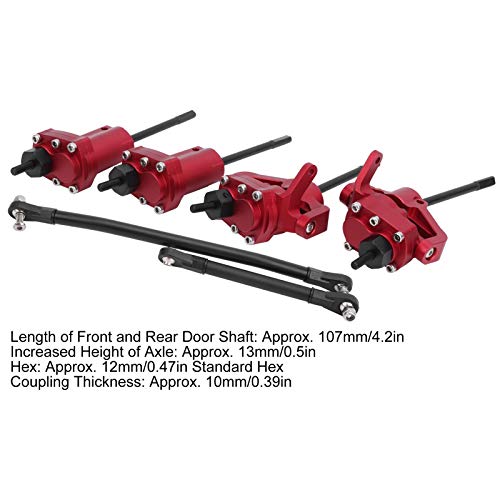 RC Portal Axle Kit, Durable Off-Road Rear Upgrade with Steering Link Shaft for RC Hobbyists, Crawlers and Trail Enthusiasts