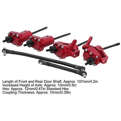 RC Portal Axle Kit, Durable Off-Road Rear Upgrade with Steering Link Shaft for RC Hobbyists, Crawlers and Trail Enthusiasts