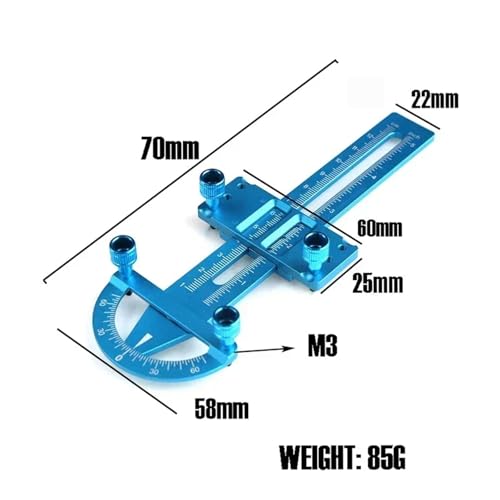 RC Road Car 3 in 1 Height Gauge Ruler Aluminum Wheel Set for Up Tool Chassis Camber Ride Dip Angle Suspension Simple Toy Parts RC Car Repair Kit - color: Blue