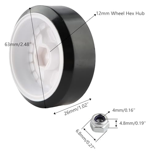 4PCS 12mm Hub Wheels,1 : 10 Hard Plastic RC Drift Cars Tires Compatible with Traxxas HSP Tamiya HPI Kyosho On-Road Drifting Car(White) - color: White-2