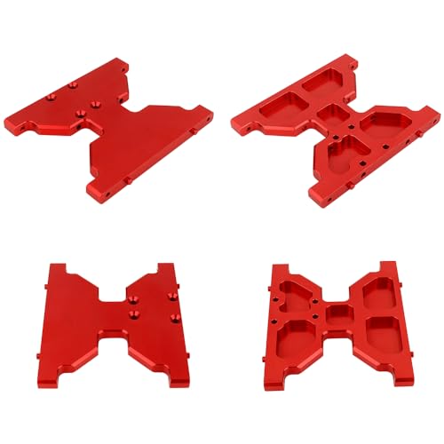 Aluminum Chassis Armors Anti-Collision Protection Skid Plate for 1/10 RC Crawler Axial Capra 1.9 Unlimited Trail Buggy UTB Currie F9 AXI03004 Metal Upgrade Parts -54163 (red) - color: Red