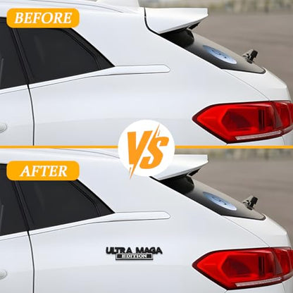 Ultra MAGA Edition Car Emblems, 3D Raised Metal Classic Personality Vehicle Badge Sticker, Automotive Exterior Body Embossed Decal Decoration, Universal for SUV Sedan Truck (Black/White)