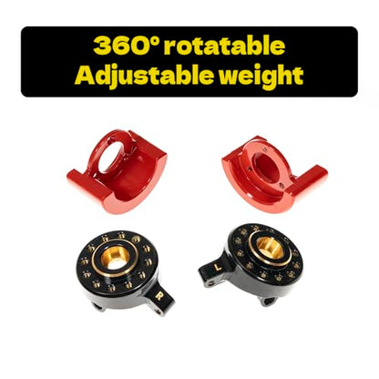 RampCrab Brass Steering Knuckles RC Counterweights for 1/24 RC Crawler Axial SCX24 AX24 Upgrades Parts, Black Coating, 70g - size: 70g
