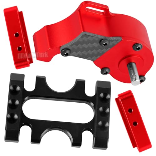 RC LCG Transmission Gearbox Upgrades Part for 1/10 SCX10 SCX10 II 90046 SCX10 III AXI03007 RC Crawler Car,Aluminum Low Center of Gravity highperformance Transmission Gearbox,Red - color: Red - (Gearbox)