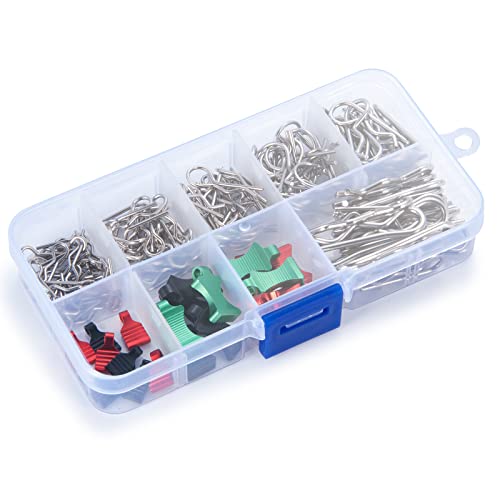 129pcs Body Clips with 20pcs Pull Tabs Set for Axial Scx24 Scx6 Scx10 TRX-4 TRX6 RC Crawler Car