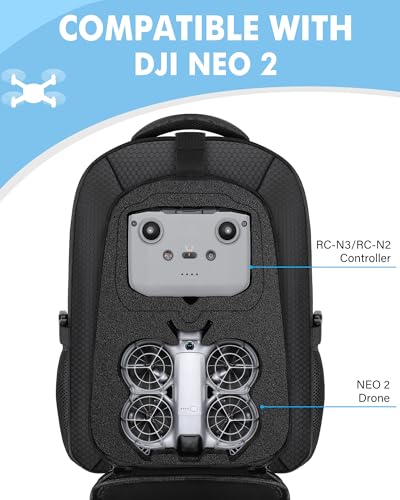 Neo 2 Case, for DJI RC 2, RC-N3 / RC-N2 Controller, Drone Backpack | Fits 15.6'' Laptop, Expandable, 30L Waterproof Drone Backpack, Hard Carrying Case for DJI Fly More Combo, Travel Backpack
