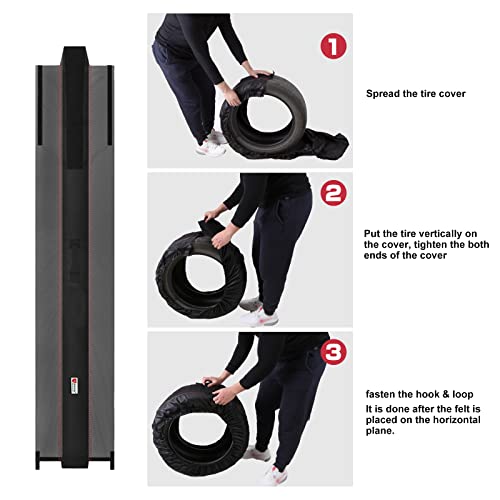 Seasonal Tire Totes, Spare Tire Cover, Portable Winter Wheel, Handle for Easy Transportation, Fits Tires Tire Diameters 21” to 31.5”, Set of 4 Bags Gray