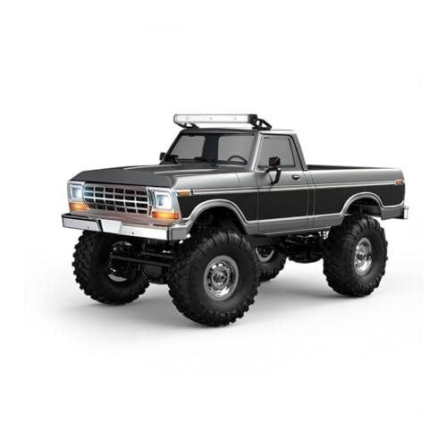 1/16 Scale Remote Control Crawler, Full-Proportional Pickup Truck All Terrain Car, Off-Road RC Semi Trucks for Adults (Black) - color: Black