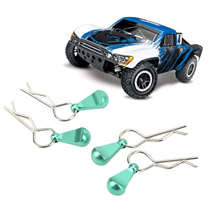 Alomejor 1/10 Body Clips Pull Tabs, RC Car Body Clips Pull Tabs Easy Installation High Strength Metal for 1/8 Remote Control Car (Green)