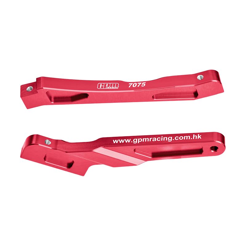 GPM 7075-T6 Alloy Front and Rear Chassis Brace for 1/8 Notorious 6S V6 4X4 Blx Brushless Stunt Truck Rtr-Ara8611V6 (Red) - color: Red